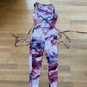 Pink and purple marble jumpsuit, Fashion Nova, Size Small